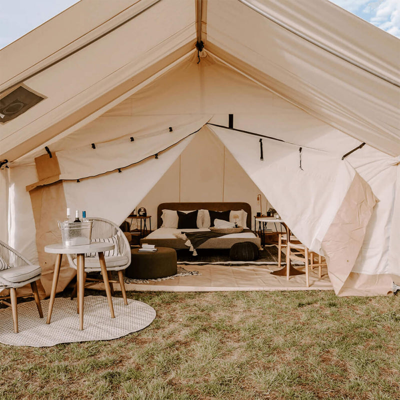 [16x24FT] White Duck Alpha Pro Wall Tent With Three-layer Large Storm Windows (SAK60473)