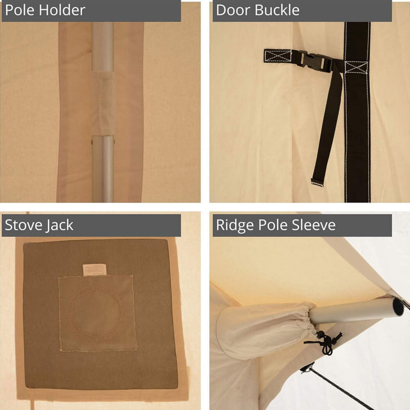 [16x24FT] White Duck Alpha Wall Tent With Heavy Duty Frame And Waterproof Features (SAK37591)