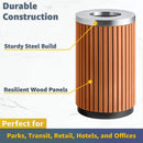 17-Gallon Commercial Round Outdoor Trash Can With Open Lid (SAK18520) - Saksby Wholesale - Durable Construction