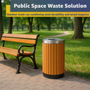 17-Gallon Commercial Round Outdoor Trash Can With Open Lid (SAK18520) - Saksby Wholesale - Public Space Waste Solution