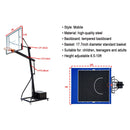 [18X24FT] Heavy-Duty Portable Adjustable Basketball Hoop With Court (SAK72980) - Saksby Wholesale - Specifications