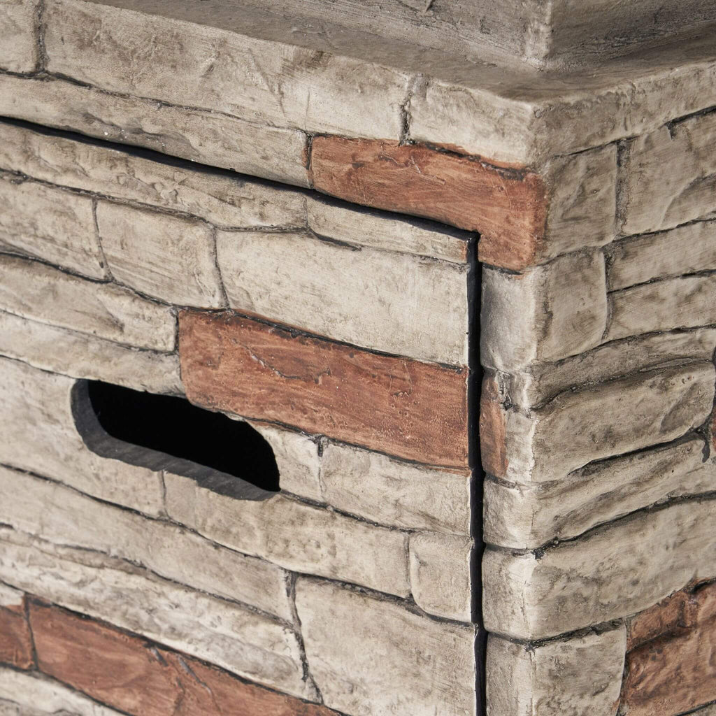 19 Inch Outdoor 40K BTU Natural Stone Fire Column (SAK36771) - Saksby Wholesale - Material Details