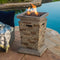 19 Inch Outdoor 40K BTU Natural Stone Fire Column (SAK36771) - Saksby Wholesale - On Fire Lifestyle