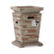 19 Inch Outdoor 40K BTU Natural Stone Fire Column (SAK36771) - Saksby Wholesale - Side Back View