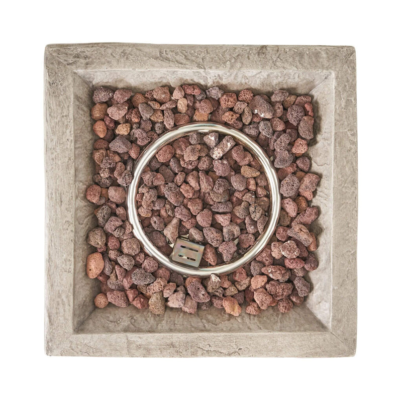 19 Inch Outdoor 40K BTU Natural Stone Fire Column (SAK36771) - Saksby Wholesale - Top View