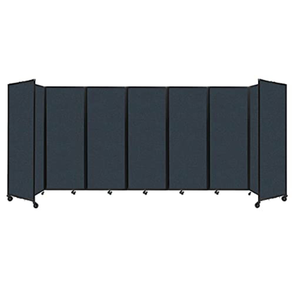 [19'6"x7'6"] Versare Room Divider 360 Blue Spruce Fabric Panels With Casters (SAK73592)