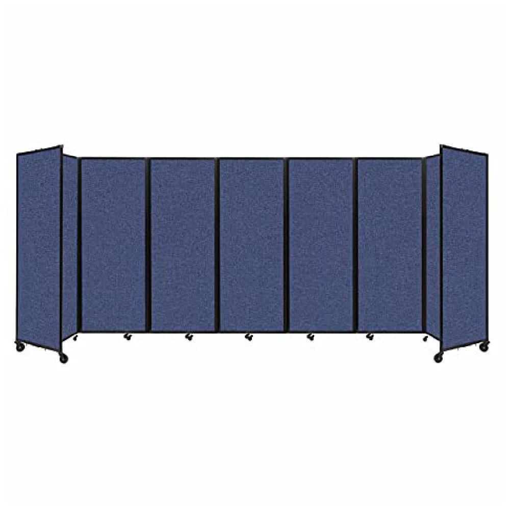 [19'6"x7'6"] Versare Room Divider 360 Cerulean Fabric Panels With Aluminum Frame (SAK29374)