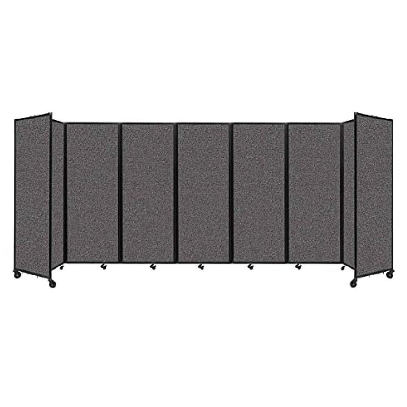 [19'6"x7'6"] VERSARE Room Divider 360 Charcoal Gray Fabric Panels With Wall Mount (HBG87164)