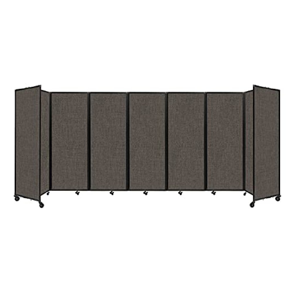 [19'6"x7'6"] Versare Room Divider 360 Contemporary Mocha Fabric Foldable Panels (SAK19584)