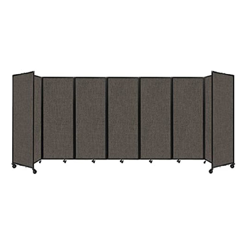 [19'6"x7'6"] VERSARE Room Divider 360 Contemporary Mocha Fabric Foldable Panels (HBG19584)