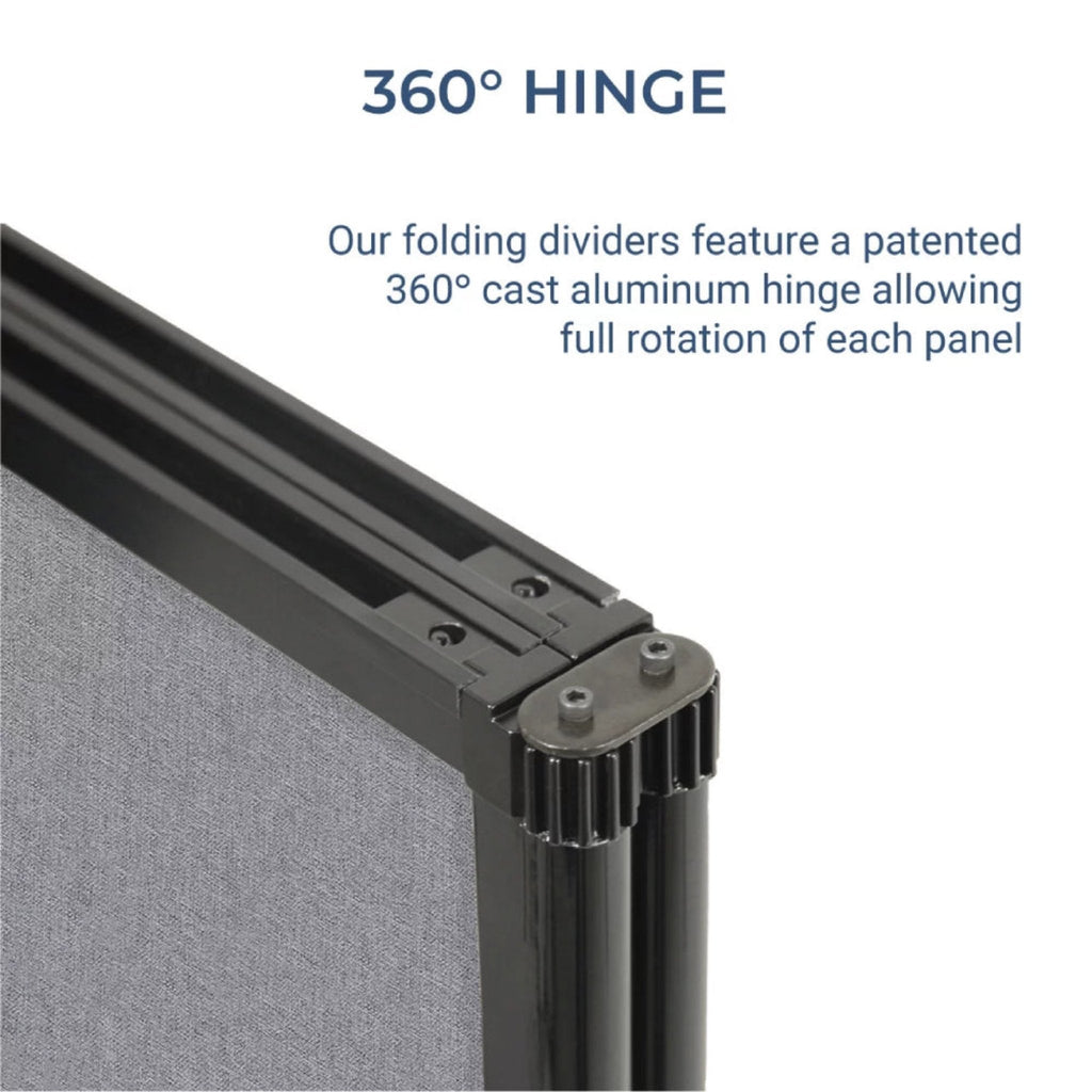 [19'6"x7'6"] Versare Room Divider 360 Portable Panel Slate Fabric (SAK48271)