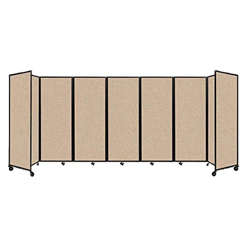 [19'6"x7'6"] Versare Room Divider 360 Portable Wall Beige Fabric Panels (SAK16284)