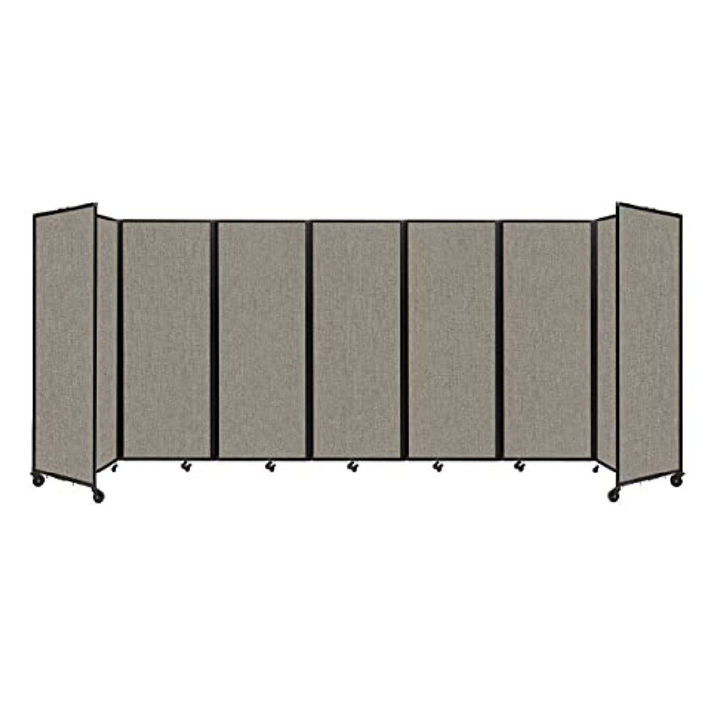[19'6"x7'6"] Versare Room Divider 360 Warm Pebble Fabric Panels With Aluminum Frame (SAK49352)