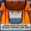 2-3 Person Hard Shell Aluminum Rooftop Tent With LED Light Strip And Memory Foam Mattress (SAK26814) - Saksby Wholesale - Spacious Interior