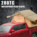 2-3 Person Hard Shell Aluminum Rooftop Tent With LED Light Strip And Memory Foam Mattress (SAK26814) - Saksby Wholesale - Waterproof Plaid Cloth