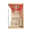 2-Person 3000W Chilean Pine Sauna Room With Starry Lights (SAK13795) - Saksby Wholesale - Front View In Red Starry Light