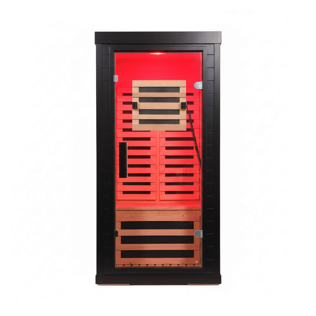 2-Person Low EMF Indoor Infrared Sauna With Red Light Therapy (SAK37542) - Saksby Wholesale - Front View