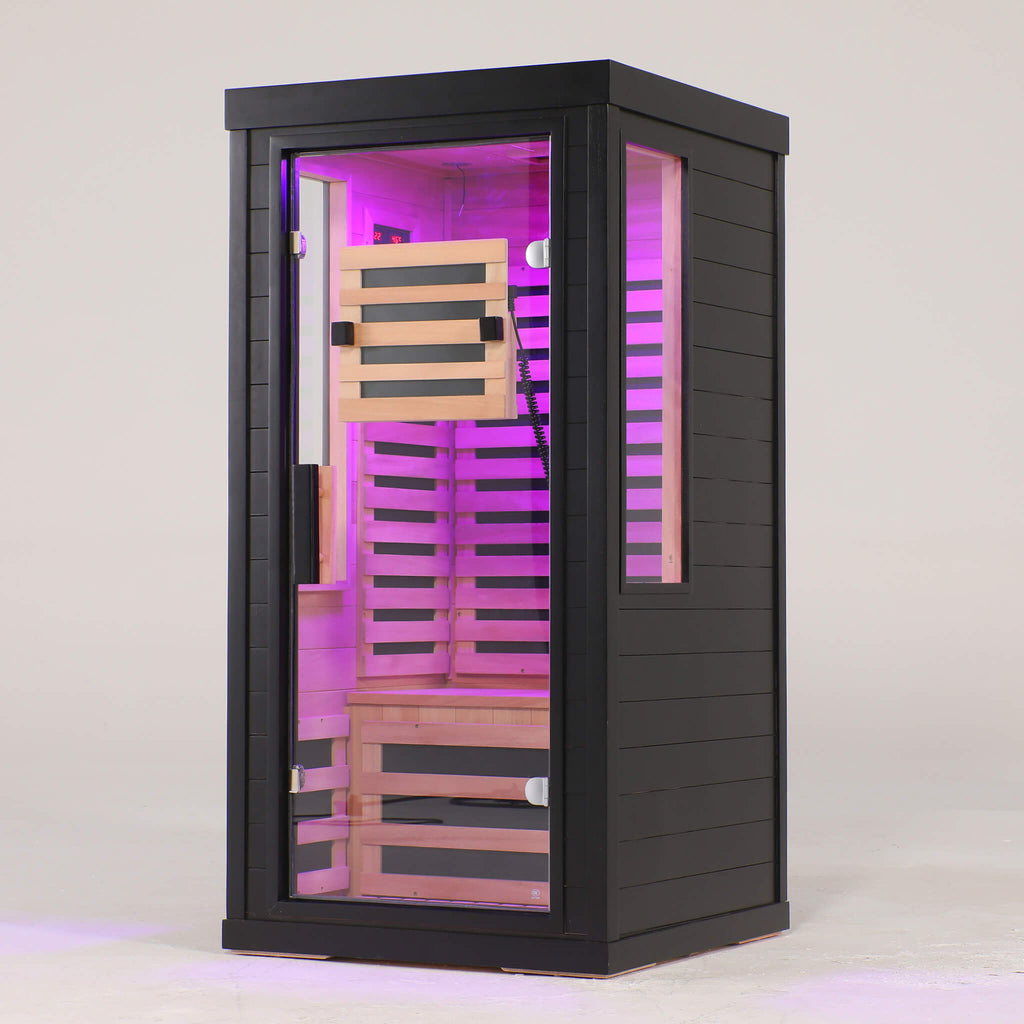 2-Person Low EMF Indoor Infrared Sauna With Red Light Therapy (SAK37542) - Saksby Wholesale - Lightning View