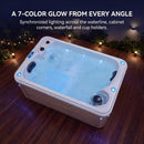 2-Person Outdoor Hot Tub With 15 Hydro Jets And LED Lights (SAK15849)  - Saksby Wholesale - 7-Color Glow
