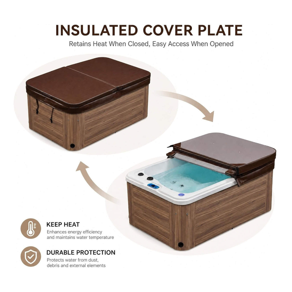 2-Person Outdoor Hot Tub With 15 Hydro Jets And LED Lights (SAK15849)  - Saksby Wholesale - Insulated Cover Plate