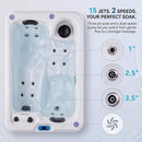 2-Person Outdoor Hot Tub With 15 Hydro Jets And LED Lights (SAK15849)  - Saksby Wholesale - Jets And Speed Details