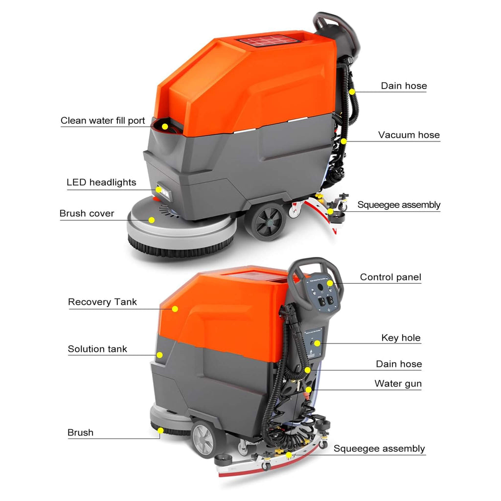 20-Inch Heavy-Duty All-In-One Commercial Electric Walk-Behind Floor Scrubber (SAK52973) - Saksby Wholesale - Components