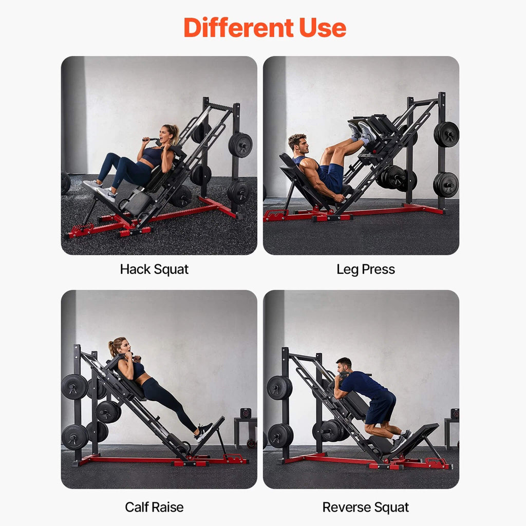 2000lbs Adjustable Leg Press And Hack Squat Machine For Home Gym Workouts SAK53148 Saksby - 7 Different Exercises