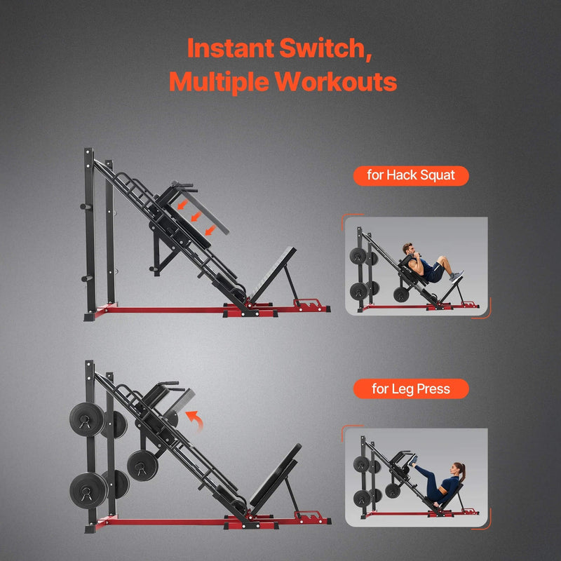 2000lbs Adjustable Leg Press And Hack Squat Machine For Home Gym Workouts SAK53148 Saksby - 7 Multi Purpose