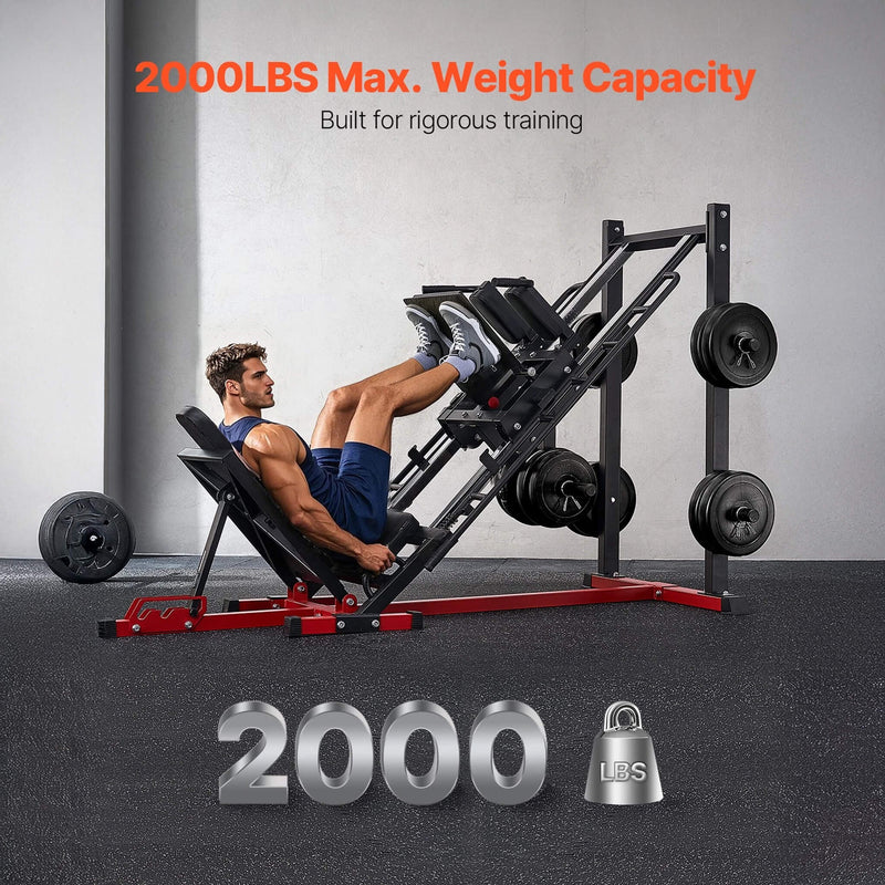 2000lbs Adjustable Leg Press And Hack Squat Machine For Home Gym Workouts SAK53148 Saksby - Weight Capacity