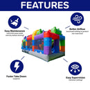 20FT Giant Multicolor Block Inflatable Obstacle Course With Large Mesh Windows (SAK75192) - Saksby Wholesale - Features