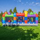 20FT Giant Multicolor Block Inflatable Obstacle Course With Large Mesh Windows (SAK75192) - Saksby Wholesale - Front View In Lifestyle Image
