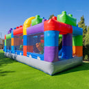 20FT Giant Multicolor Block Inflatable Obstacle Course With Large Mesh Windows (SAK75192) - Saksby Wholesale - Lifestyle Image In Outdoor Setup