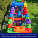 20FT Giant Multicolor Block Inflatable Obstacle Course With Large Mesh Windows (SAK75192) - Saksby Wholesale - Lifestyle Image In Outside Setup