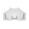 White Outdoor Canopy Tent With Windowed Side Panels On A White Background