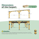 [20X20FT] Alora Heavy-Duty All-Weather Outdoor Cedar Wood Carport With Galvanized Steel Roof (SAK76145)