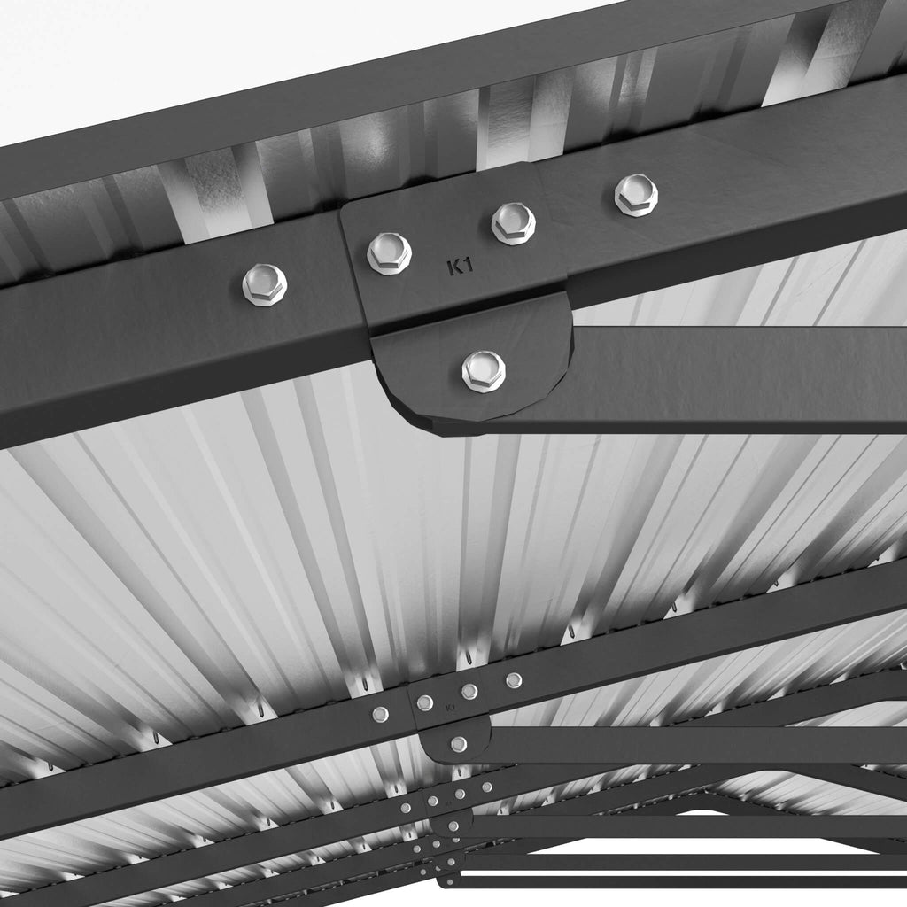 [20X20FT] Extra Large Heavy Duty Outdoor Metal Carport With Galvanized Steel Roof For Cars, Boats And Trucks (SAK75633) - Saksby Wholesale - Bolt Connections