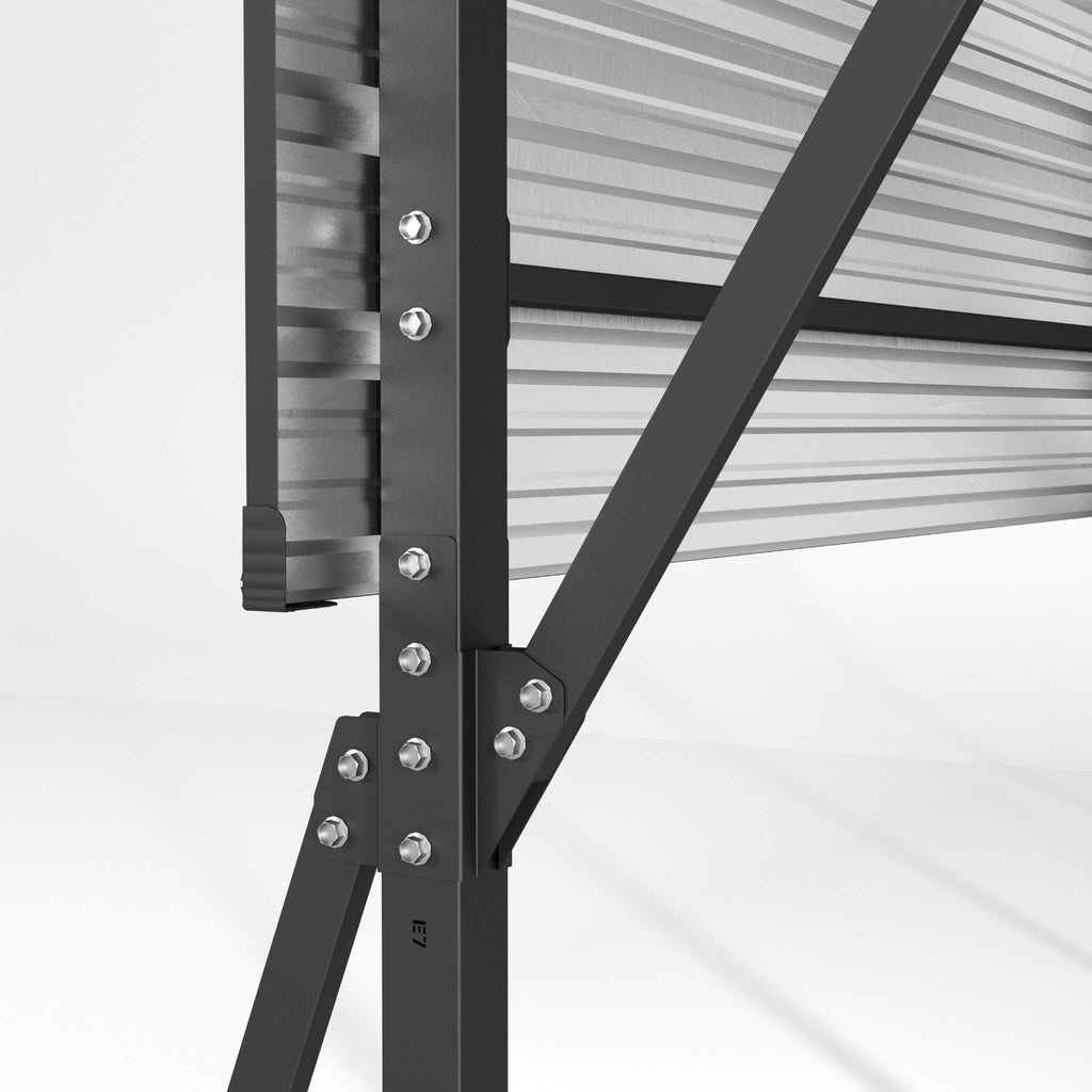 [20X20FT] Extra Large Heavy Duty Outdoor Metal Carport With Galvanized Steel Roof For Cars, Boats And Trucks (SAK75633) - Saksby Wholesale - Bolted