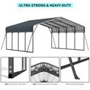 [20X20FT] Extra Large Heavy Duty Outdoor Metal Carport With Galvanized Steel Roof For Cars, Boats And Trucks (SAK75633) - Saksby Wholesale - Details