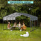 [20X20FT] Extra Large Heavy Duty Outdoor Metal Carport With Galvanized Steel Roof For Cars, Boats And Trucks (SAK75633) - Saksby Wholesale - Outdoor Lifestyle