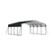 [20X20FT] Extra Large Heavy Duty Outdoor Metal Carport With Galvanized Steel Roof For Cars, Boats And Trucks (SAK75633) - Saksby Wholesale - Side View White Background