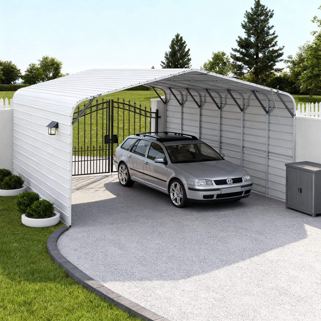 [20X30FT] Heavy-Duty Outdoor Galvanized Steel Carport (SAK21596) - Saksby Wholesale - Lifestyle image