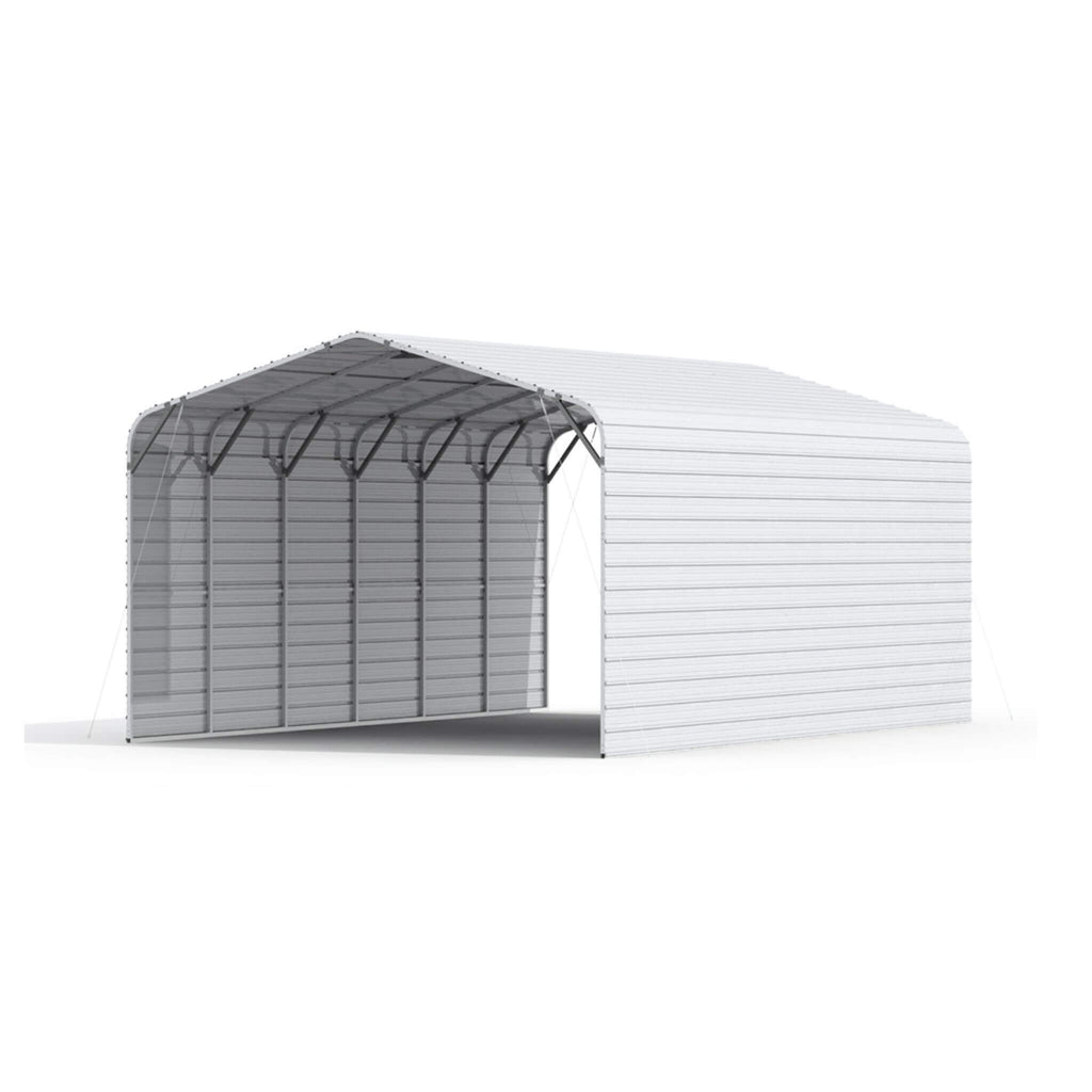 [20X30FT] Heavy-Duty Outdoor Galvanized Steel Carport (SAK21596) - Saksby Wholesale - Side View