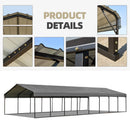 [20x40FT] Extra Large Heavy Duty Four Car Outdoor Metal Carport Canopy For Trucks, Boats And SUVs (SAK29713) SAKSBY - Product Details View