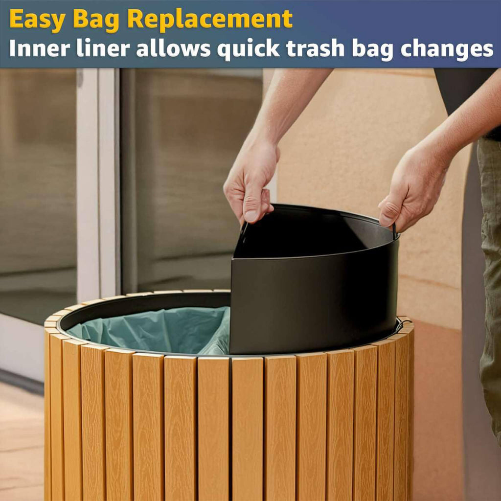 22-Gallon Commercial Outdoor Round Two-Stream Trash Can (SAK59821) - Saksby Wholesale - Liner