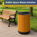 22-Gallon Commercial Outdoor Round Two-Stream Trash Can (SAK59821) - Saksby Wholesale - Public Space Waste Solution