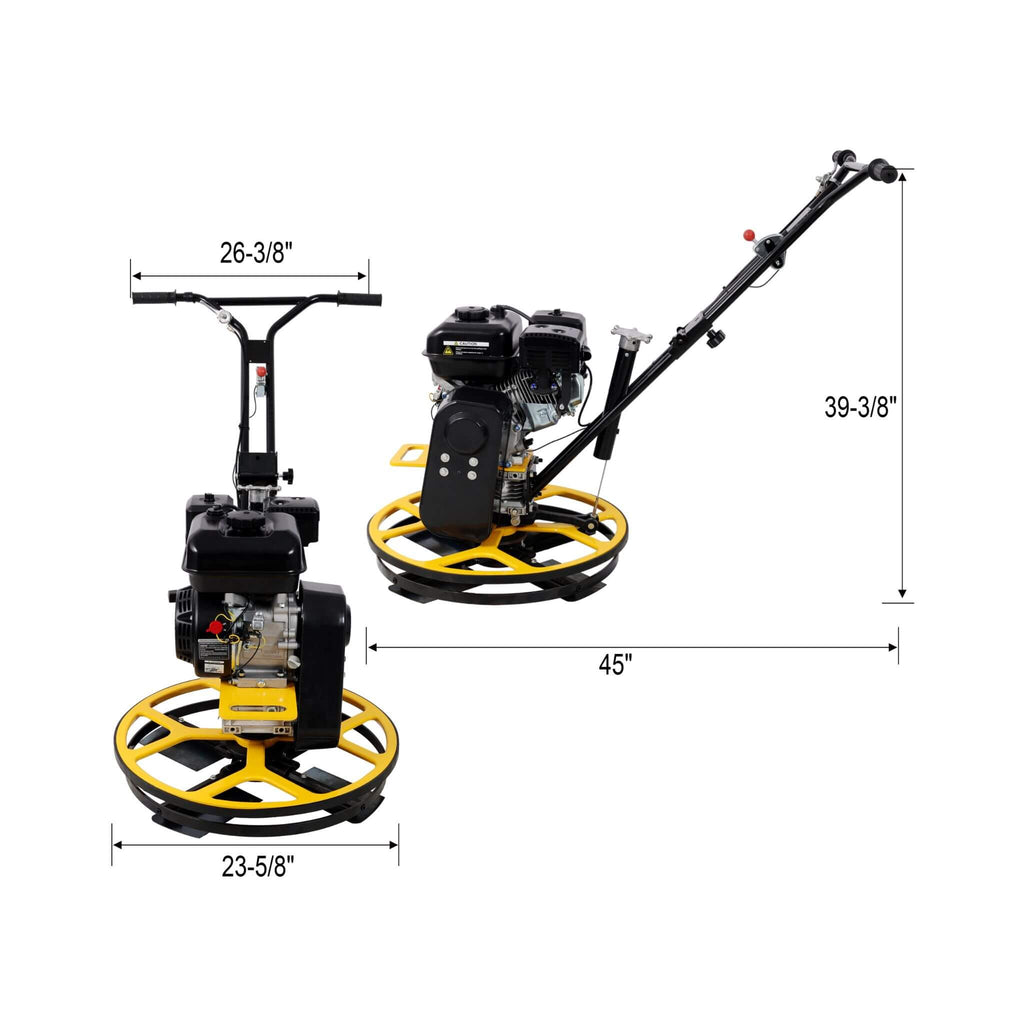 22-Inch 7HP Gas-Powered Walk Behind Concrete Surface Finisher (SAK61802) - Saksby Wholesale - Dimensions