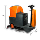 22-Inch Heavy-Duty Electric Industrial Ride-On Floor Scrubber With Dual Tanks (SAK40597) - Saksby Wholesale - Dimensions