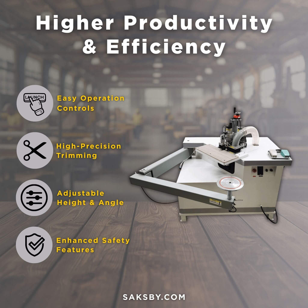 220V Curved Edge Trimming Machine With Foldable Arm (SAK60739) - Saksby Wholesale - Features View