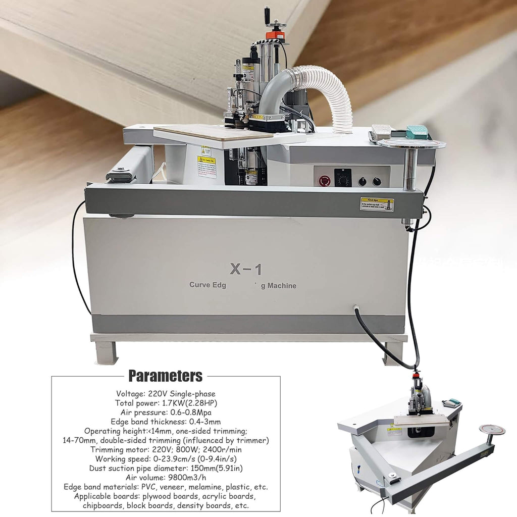 220V Curved Edge Trimming Machine With Foldable Arm (SAK60739) - Saksby Wholesale - Specifications View