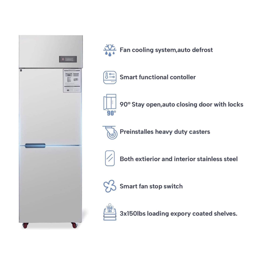 24-Inch Commercial 15 Cu.Ft Stainless Steel Reach-In Refrigerator With Two Split Doors (SAK67230) - Saksby Wholesale - Certifications View